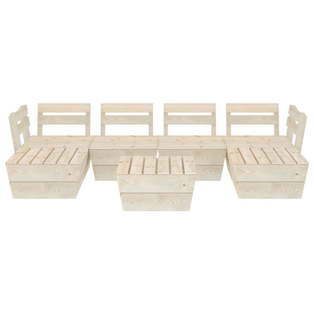 vidaXL Set mobilier grădină din paleți, 7 piese, lemn de molid tratat vidaXL Set mobilier grădină din paleți, 7 piese, lemn de molid tratat
