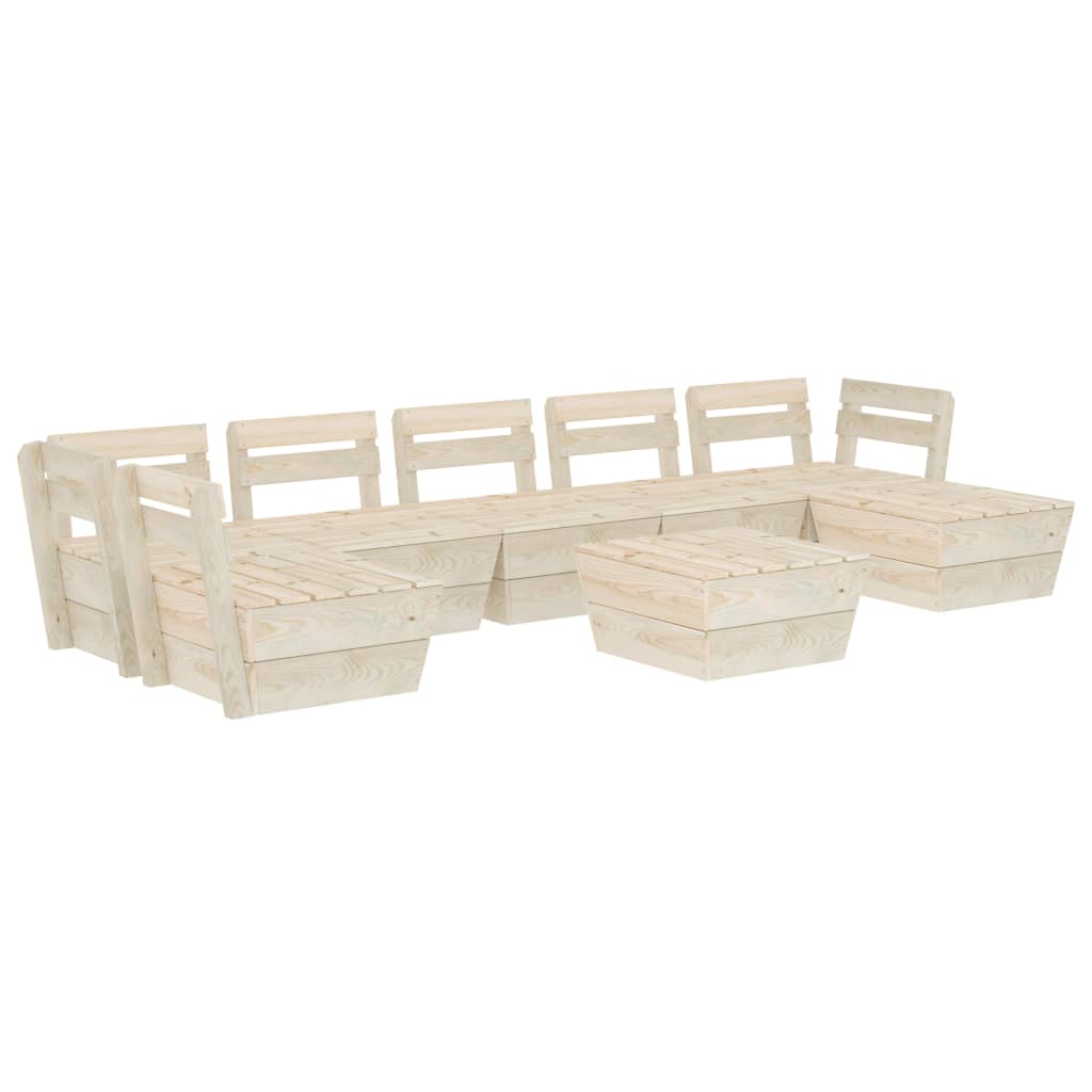 vidaXL Set mobilier grădină din paleți, 8 piese, lemn de molid tratat vidaXL Set mobilier grădină din paleți, 8 piese, lemn de molid tratat