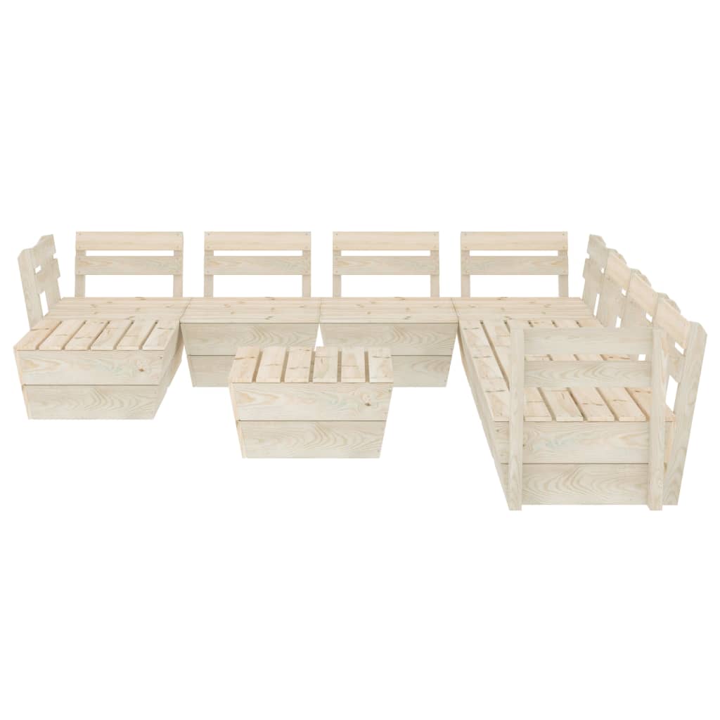 vidaXL Set mobilier de grădină, 9 piese, lemn de molid tratat vidaXL Set mobilier de grădină, 9 piese, lemn de molid tratat