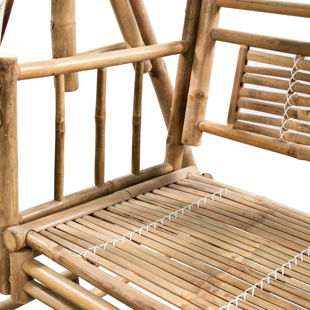 vidaXL Balansoar 2 locuri, frunze de palmier și pernă, 202 cm, bambus vidaXL Balansoar 2 locuri, frunze de palmier și pernă, 202 cm, bambus