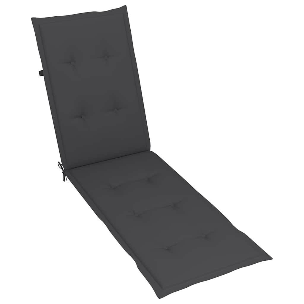 vidaXL Șezlong exterior, suport picioare și pernă, lemn masiv acacia vidaXL Șezlong exterior, suport picioare și pernă, lemn masiv acacia
