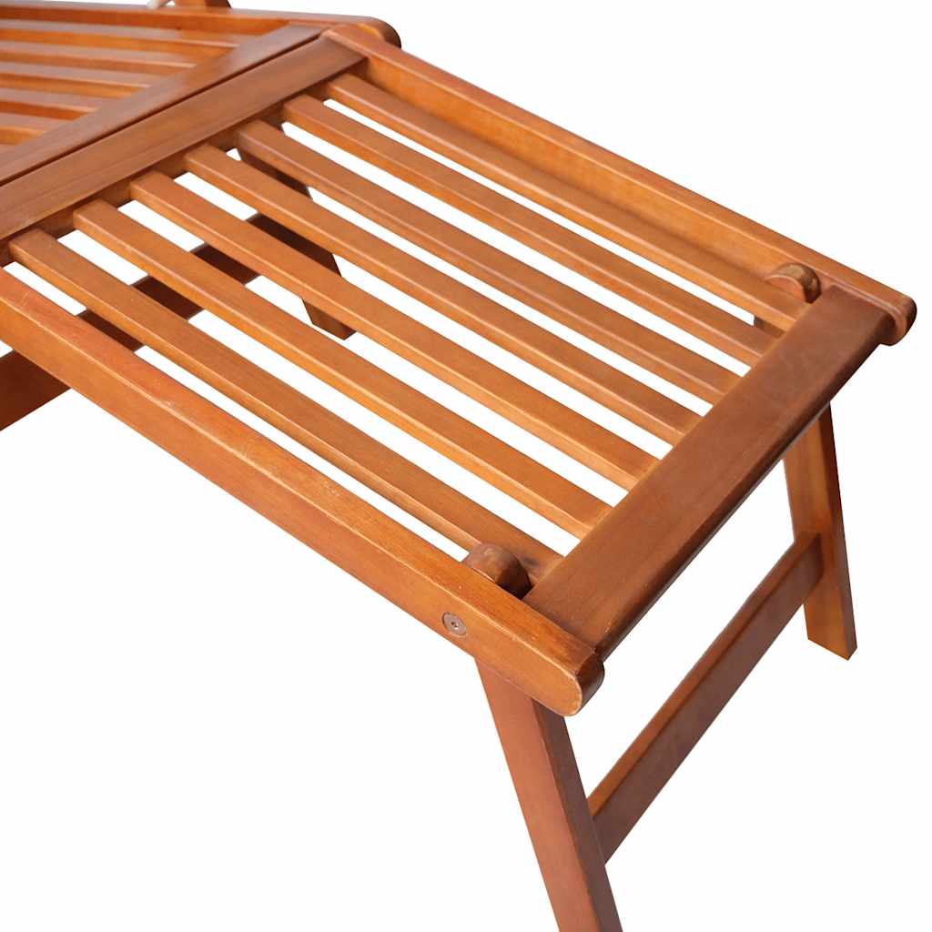 vidaXL Șezlong exterior, suport picioare și pernă, lemn masiv acacia vidaXL Șezlong exterior, suport picioare și pernă, lemn masiv acacia