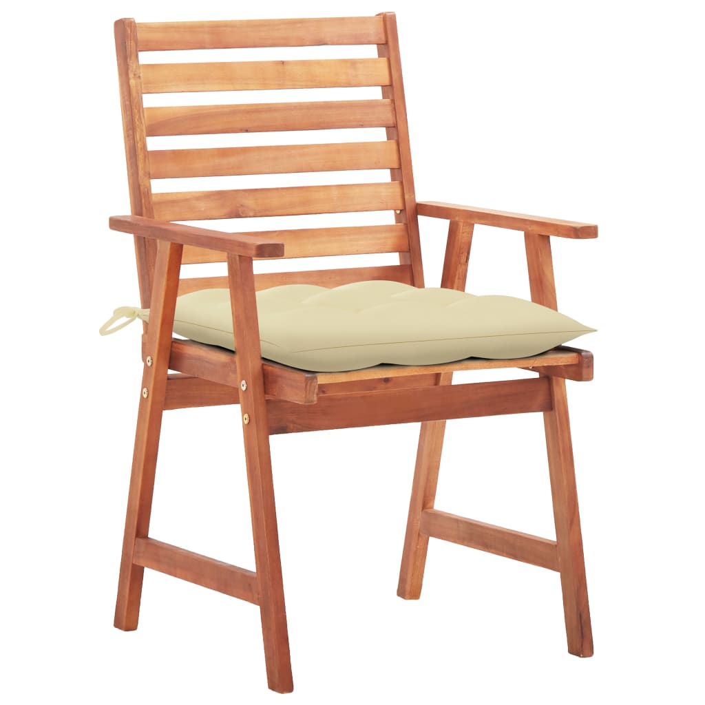 vidaXL Scaune de exterior cu perne, 3 buc., lemn masiv acacia vidaXL Scaune de exterior cu perne, 3 buc., lemn masiv acacia