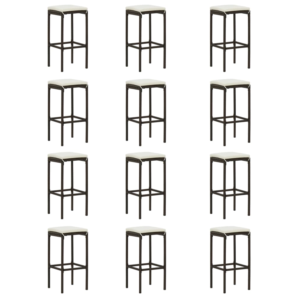 vidaXL Set bar de grădină cu perne, 16 piese, maro, poliratan