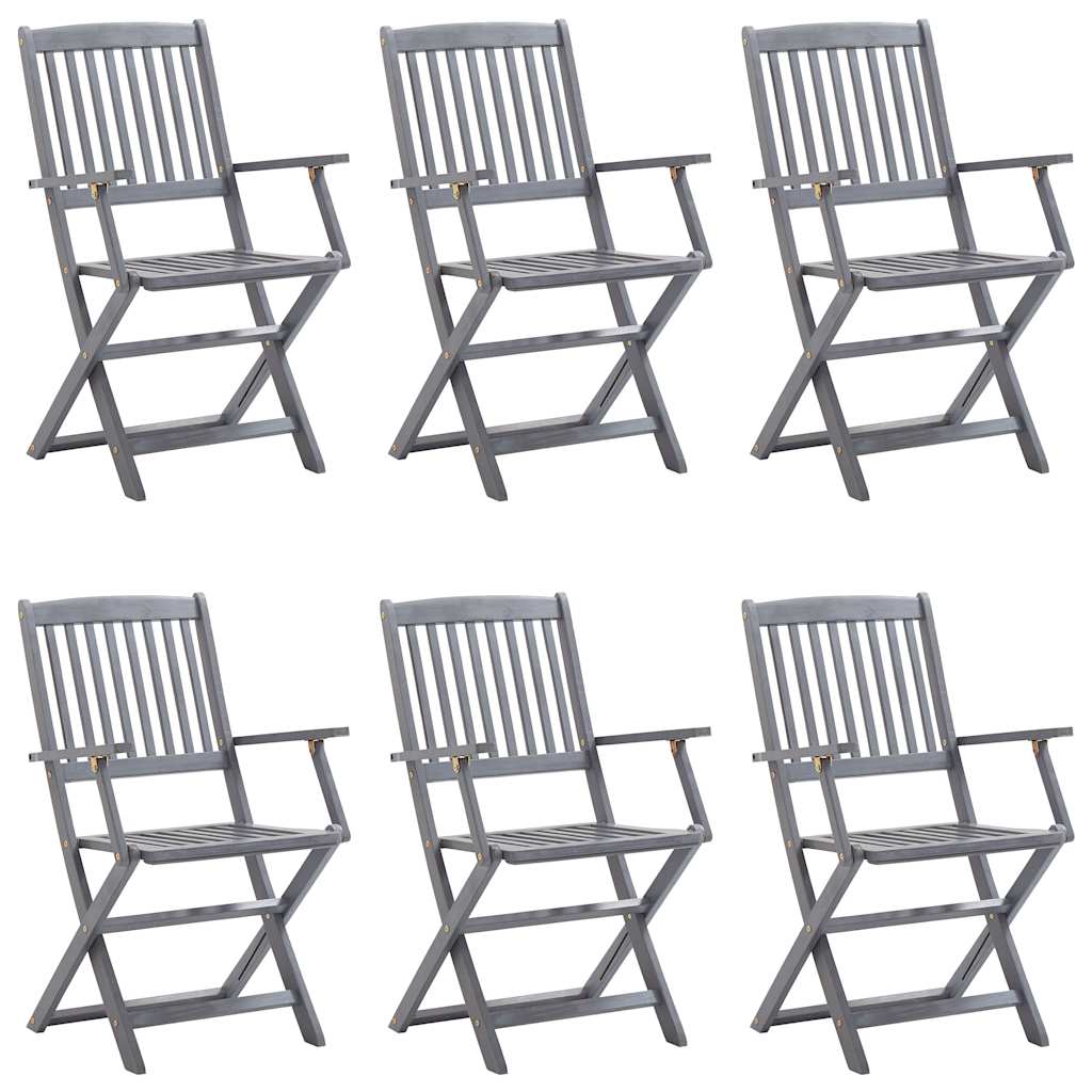 vidaXL Scaune pliante de exterior cu perne 6 buc. lemn masiv de acacia vidaXL Scaune pliante de exterior cu perne 6 buc. lemn masiv de acacia