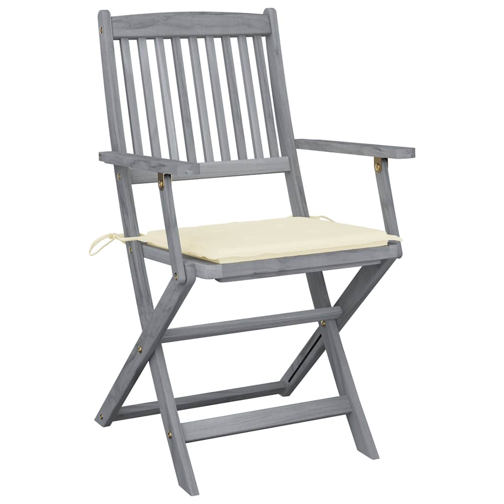 vidaXL Scaune pliante de exterior cu perne 6 buc. lemn masiv de acacia vidaXL Scaune pliante de exterior cu perne 6 buc. lemn masiv de acacia
