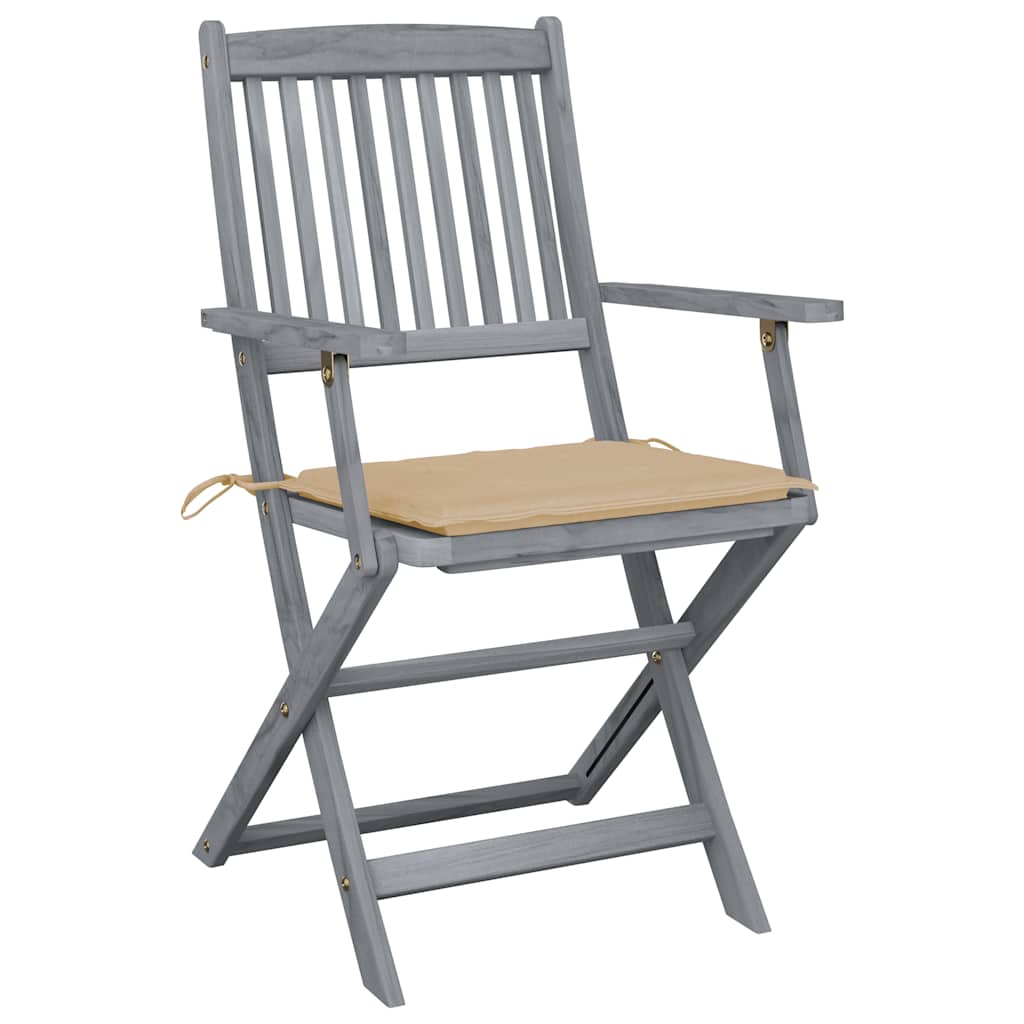 vidaXL Scaune pliante de exterior cu perne 6 buc. lemn masiv de acacia vidaXL Scaune pliante de exterior cu perne 6 buc. lemn masiv de acacia
