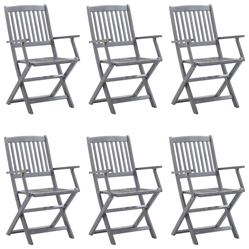 vidaXL Scaune pliante de exterior cu perne 6 buc. lemn masiv de acacia vidaXL Scaune pliante de exterior cu perne 6 buc. lemn masiv de acacia