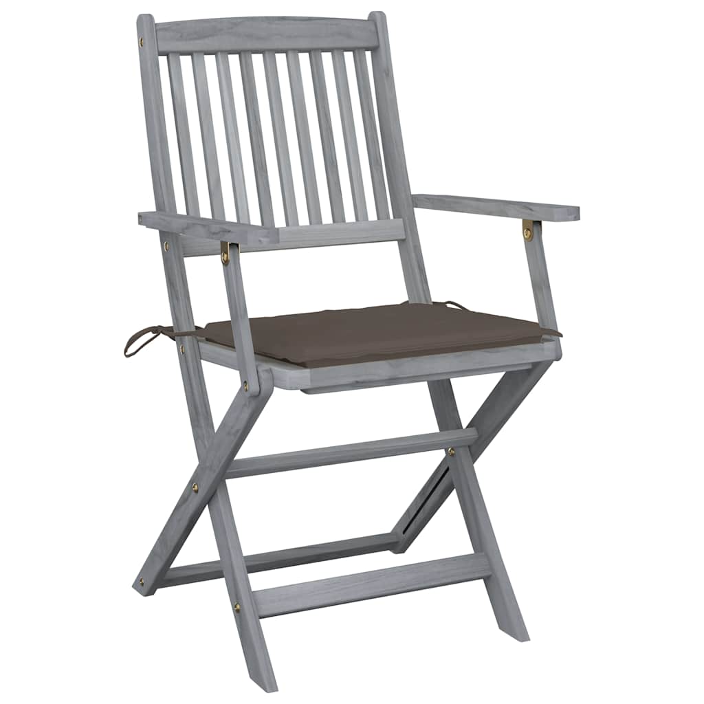 vidaXL Scaune pliante de exterior cu perne 6 buc. lemn masiv de acacia vidaXL Scaune pliante de exterior cu perne 6 buc. lemn masiv de acacia