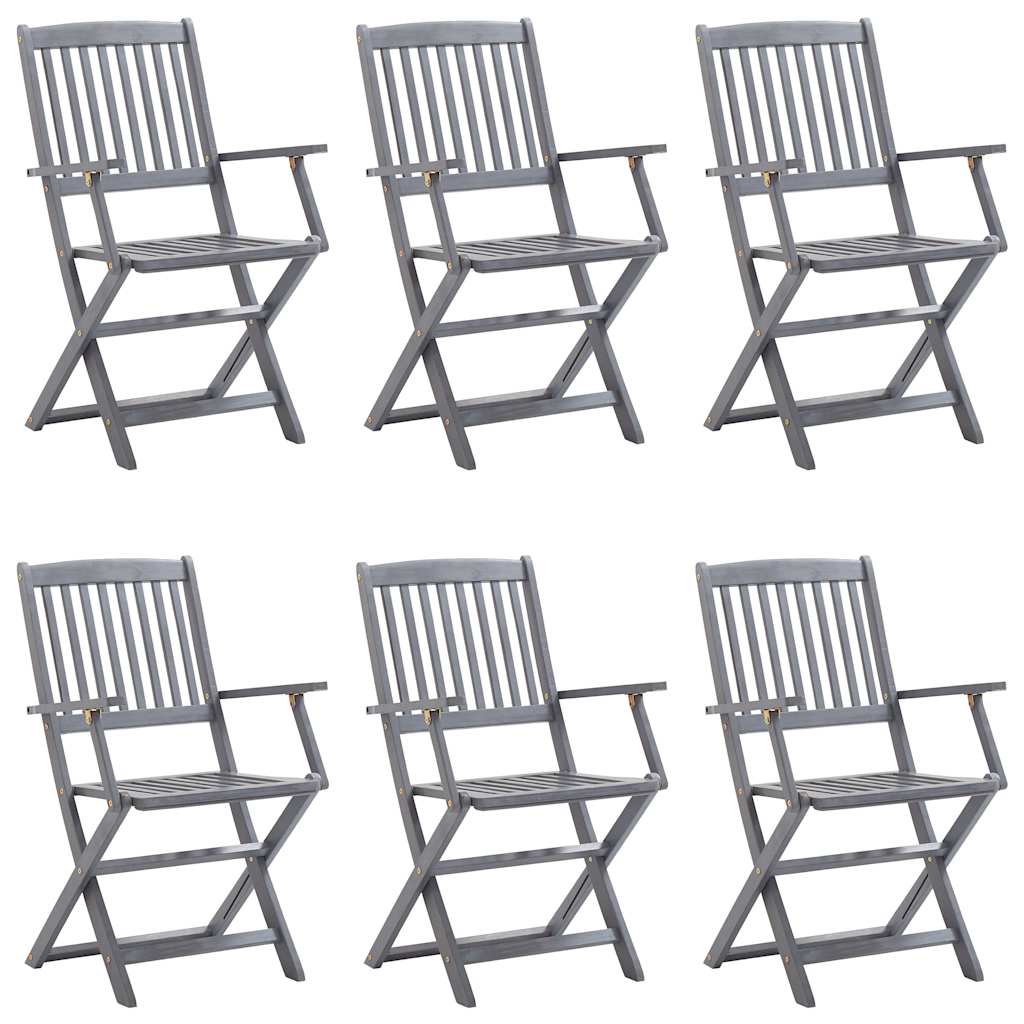vidaXL Scaune pliante de exterior cu perne 6 buc. lemn masiv de acacia vidaXL Scaune pliante de exterior cu perne 6 buc. lemn masiv de acacia