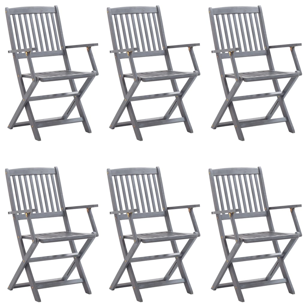 vidaXL Scaune pliante de exterior cu perne 6 buc. lemn masiv de acacia vidaXL Scaune pliante de exterior cu perne 6 buc. lemn masiv de acacia