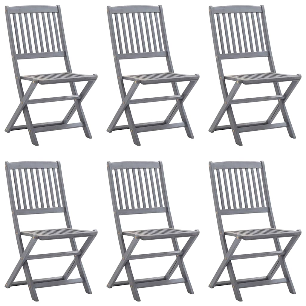 vidaXL Scaune pliante de exterior cu perne 6 buc. lemn masiv de acacia vidaXL Scaune pliante de exterior cu perne 6 buc. lemn masiv de acacia