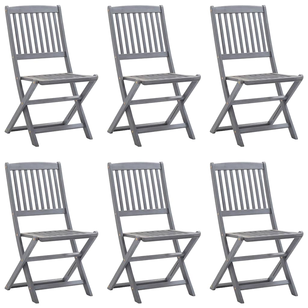 vidaXL Scaune pliante de exterior cu perne 6 buc. lemn masiv de acacia vidaXL Scaune pliante de exterior cu perne 6 buc. lemn masiv de acacia