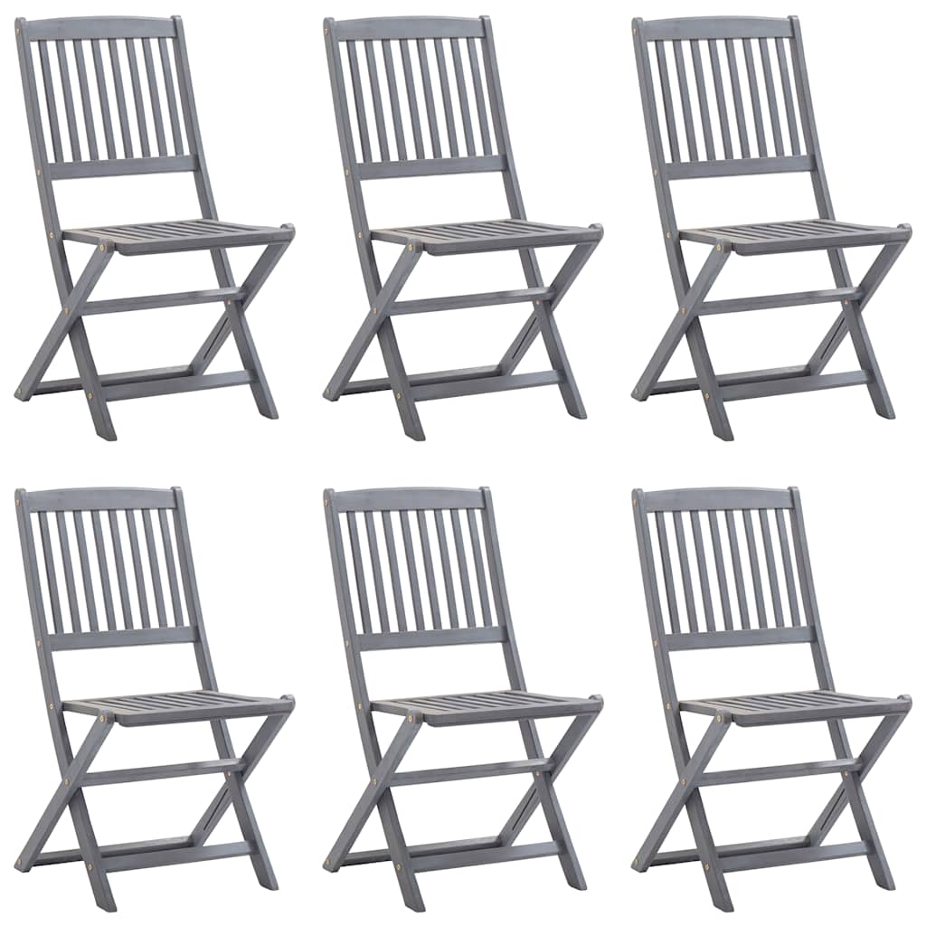 vidaXL Scaune pliante de exterior cu perne 6 buc. lemn masiv de acacia vidaXL Scaune pliante de exterior cu perne 6 buc. lemn masiv de acacia