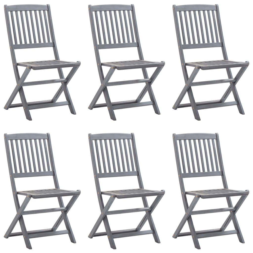 vidaXL Scaune pliante de exterior cu perne 6 buc. lemn masiv de acacia vidaXL Scaune pliante de exterior cu perne 6 buc. lemn masiv de acacia