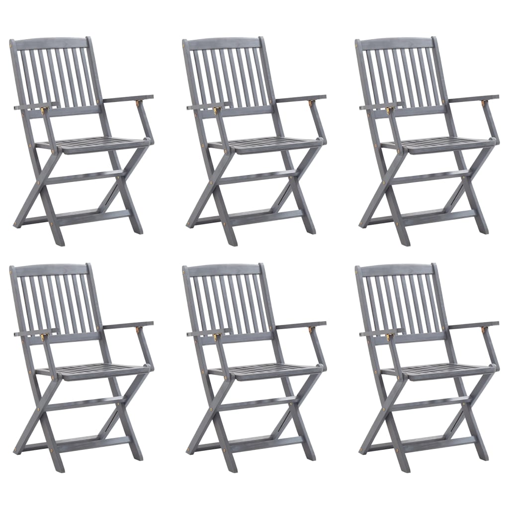 vidaXL Scaune pliabile exterior, 6 buc., lemn masiv acacia vidaXL Scaune pliabile exterior, 6 buc., lemn masiv acacia