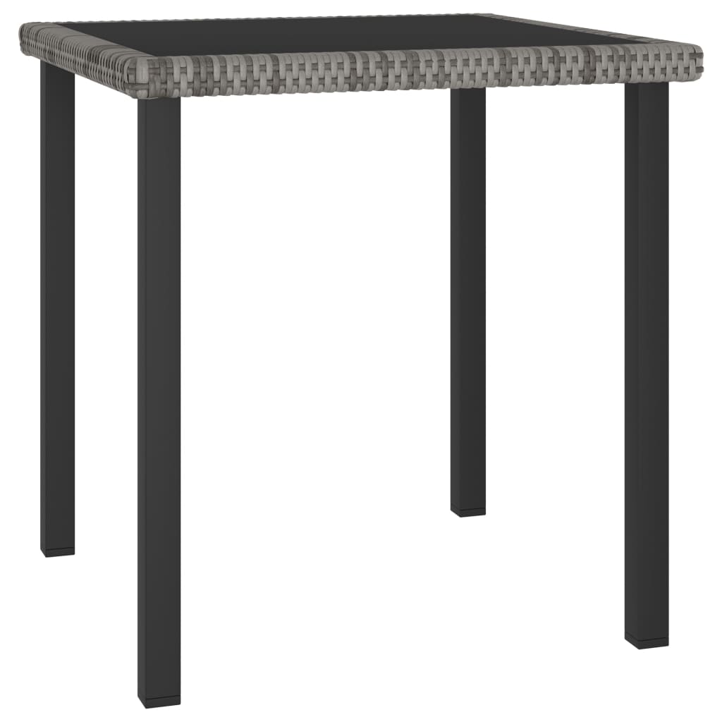 vidaXL Set mobilier de grădină, 3 piese, gri, poliratan