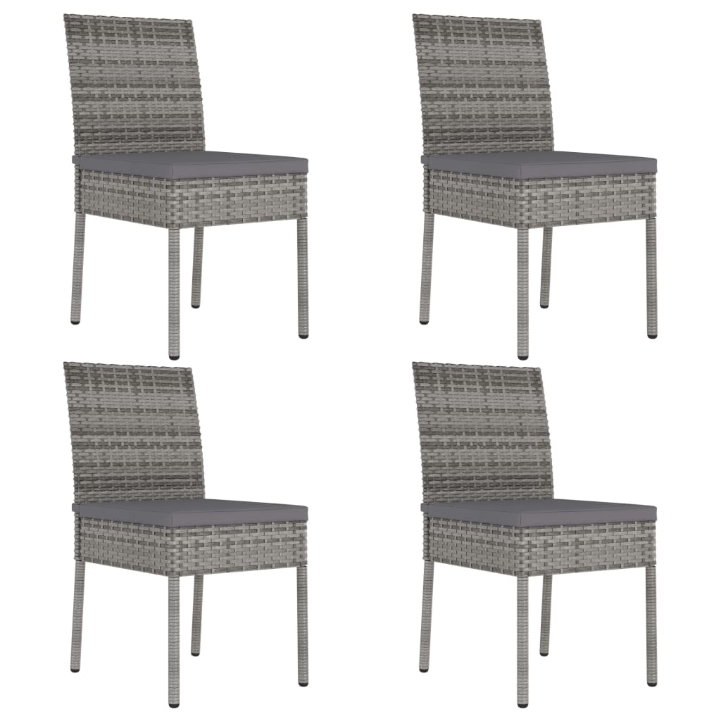 vidaXL Set mobilier de grădină, 5 piese, gri, poliratan vidaXL Set mobilier de grădină, 5 piese, gri, poliratan