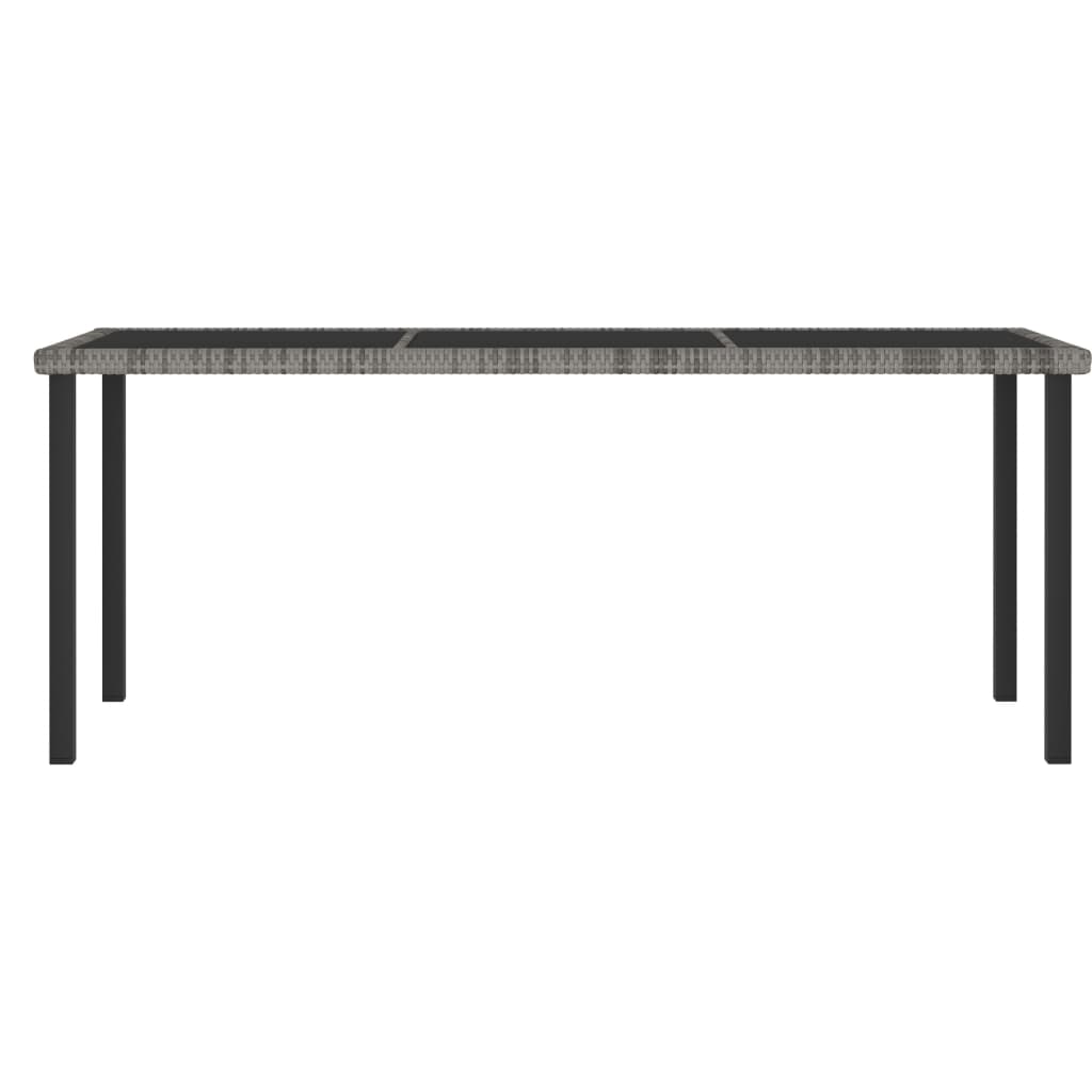 vidaXL Set mobilier de masă pentru grădină, 9 piese, gri, poliratan