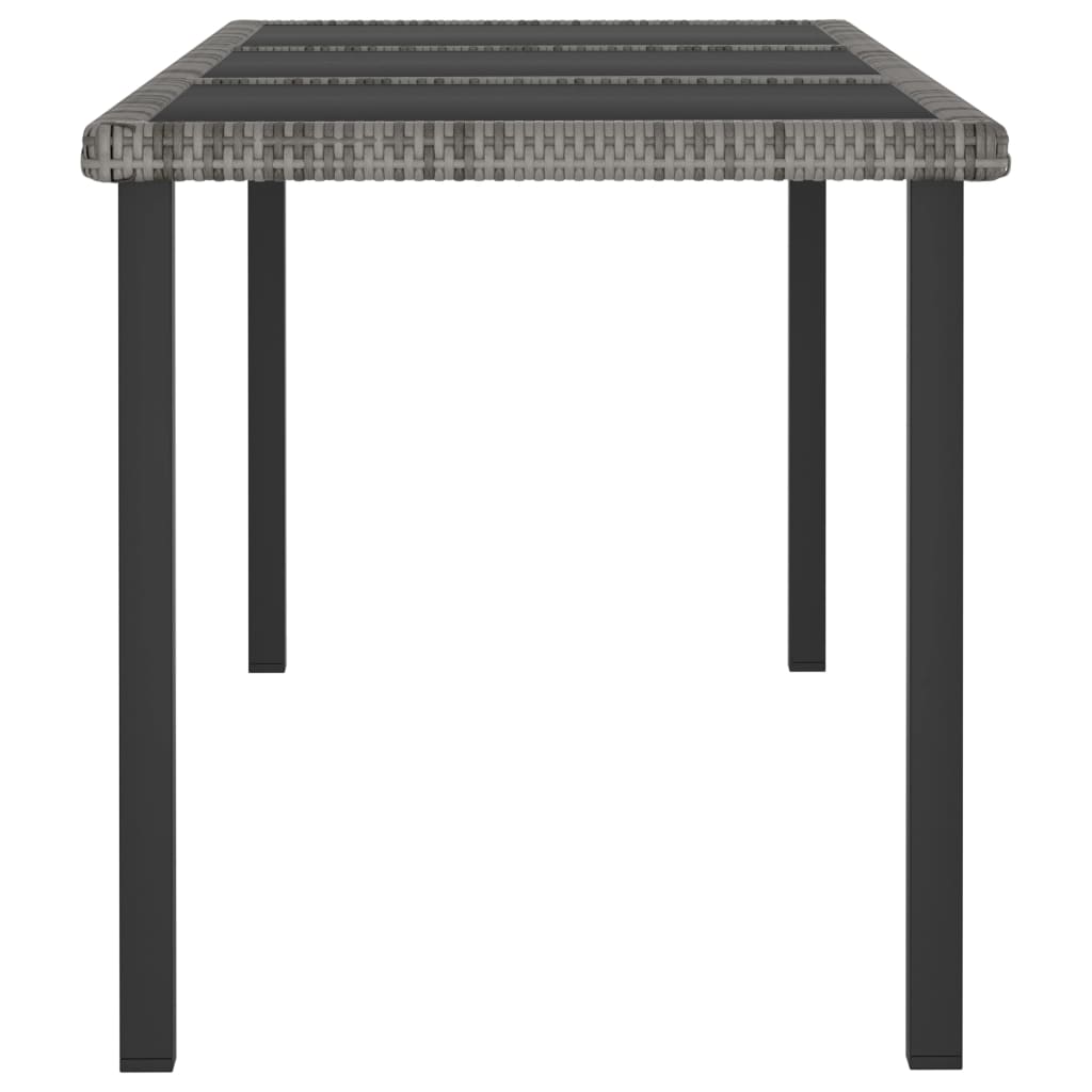 vidaXL Set mobilier de masă pentru grădină, 9 piese, gri, poliratan