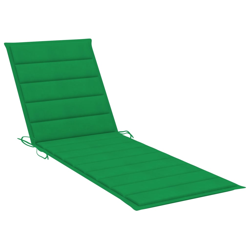 vidaXL Șezlong cu pernă verde, lemn de pin tratat