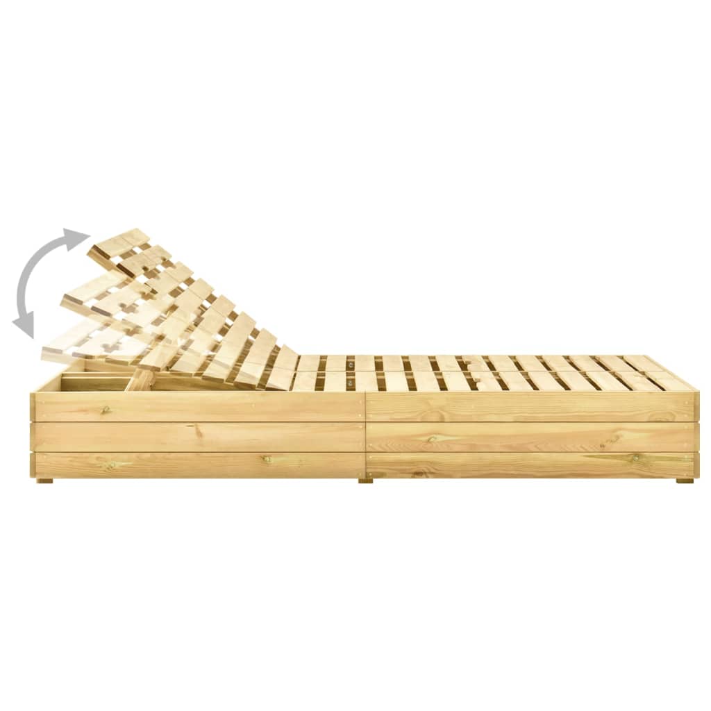 vidaXL Șezlong dublu și perne albastru regal lemn de pin tratat vidaXL Șezlong dublu și perne albastru regal lemn de pin tratat