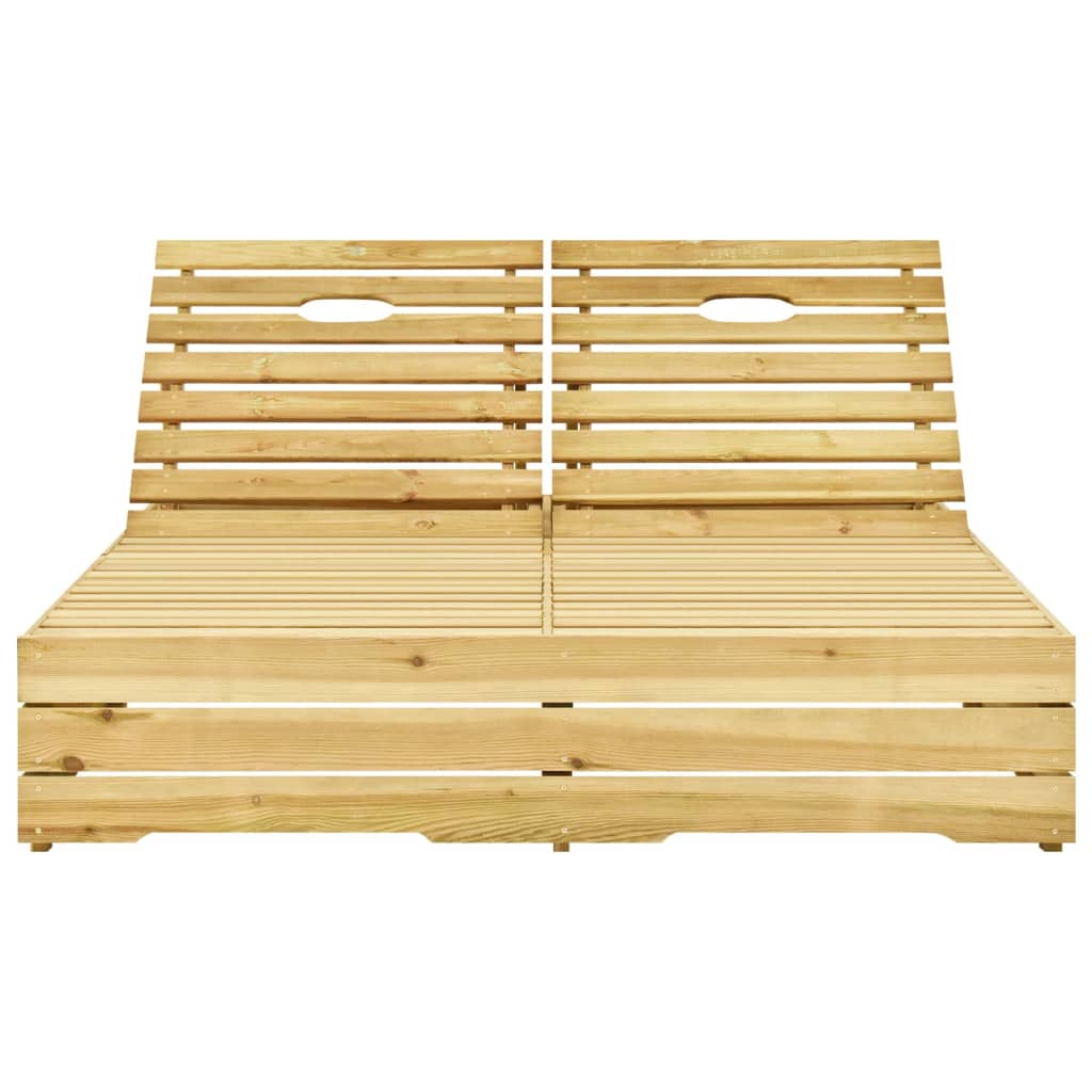 vidaXL Șezlong dublu și perne albastru regal lemn de pin tratat vidaXL Șezlong dublu și perne albastru regal lemn de pin tratat
