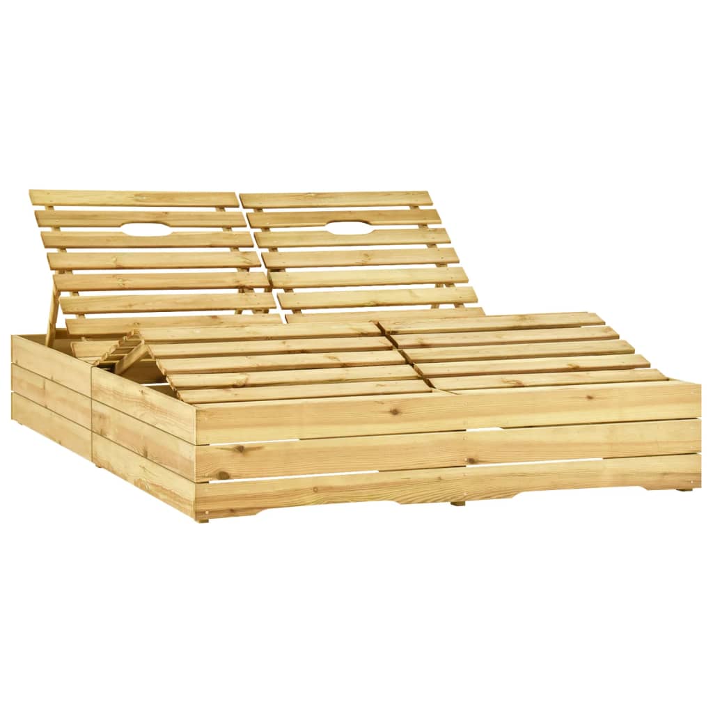 vidaXL Șezlong dublu cu perne, lemn de pin tratat vidaXL Șezlong dublu cu perne, lemn de pin tratat
