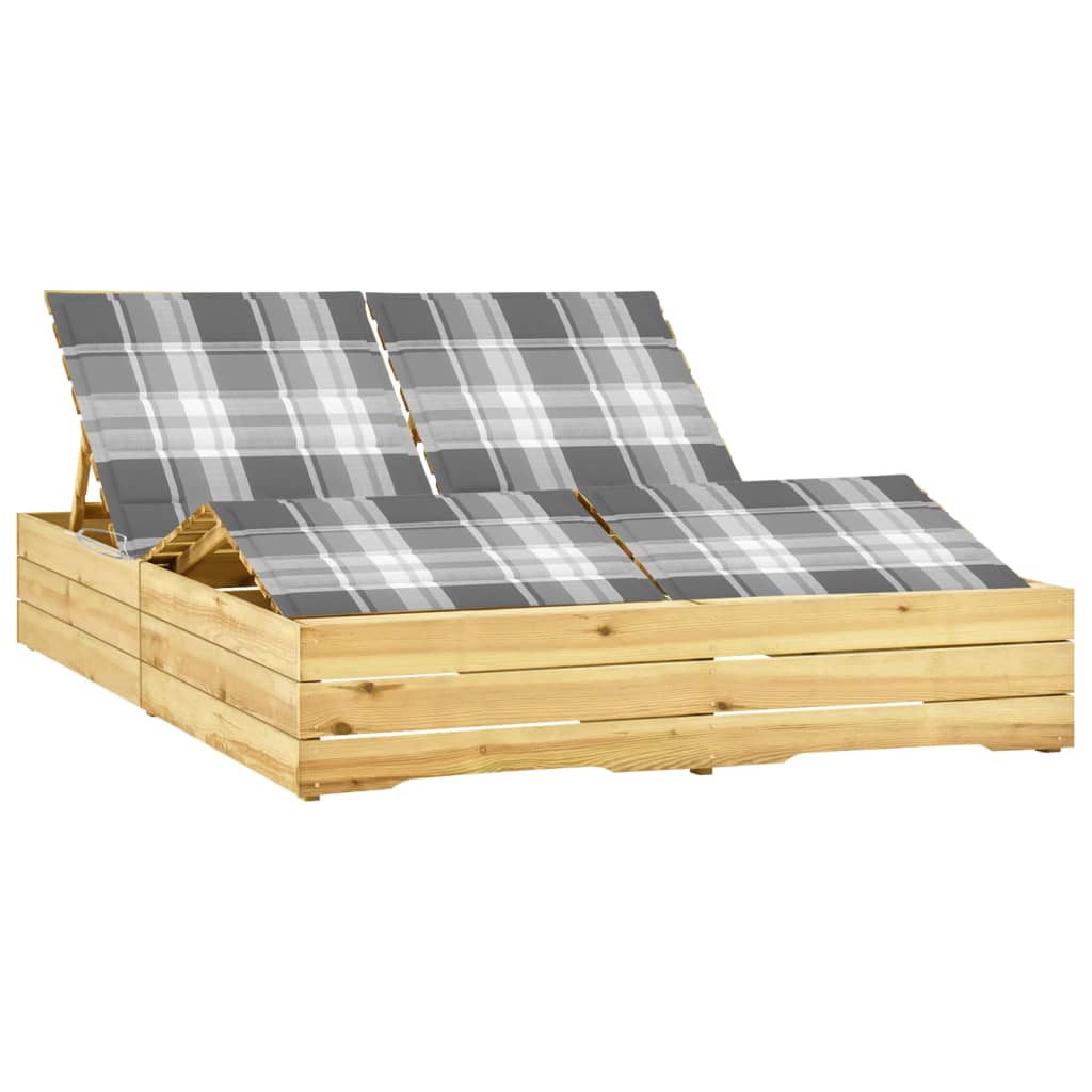 vidaXL Șezlong dublu cu perne, lemn de pin tratat vidaXL Șezlong dublu cu perne, lemn de pin tratat