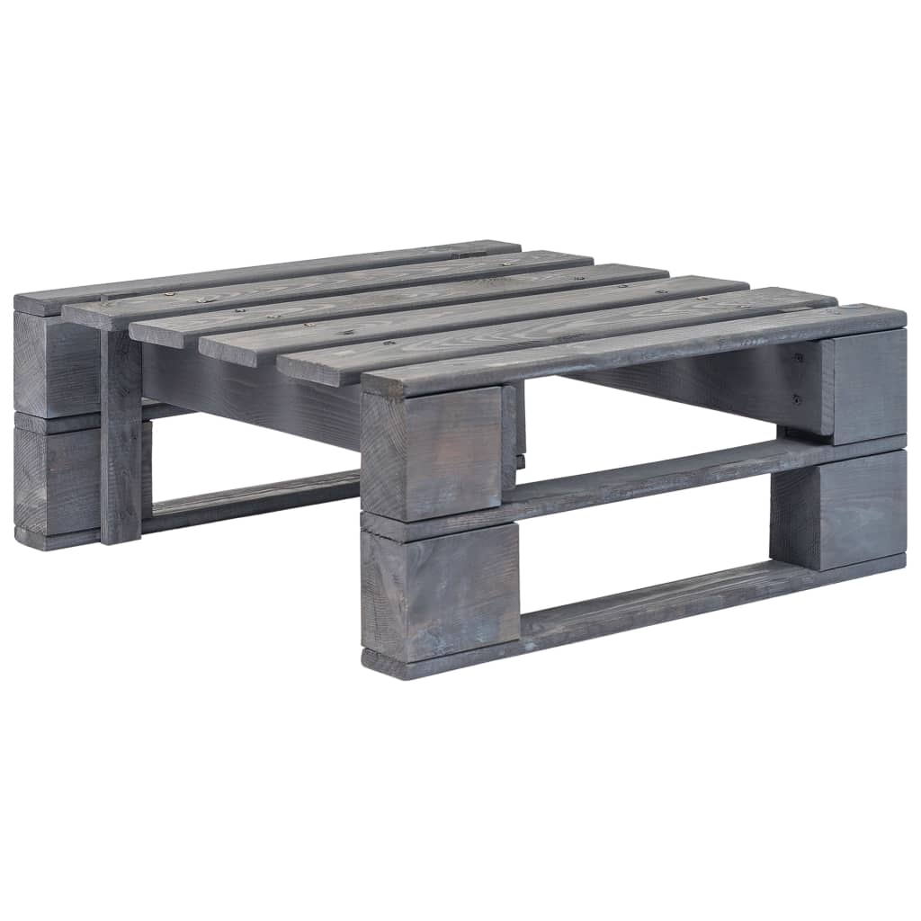 vidaXL Set mobilier din paleți cu perne, 4 piese, gri, lemn pin tratat