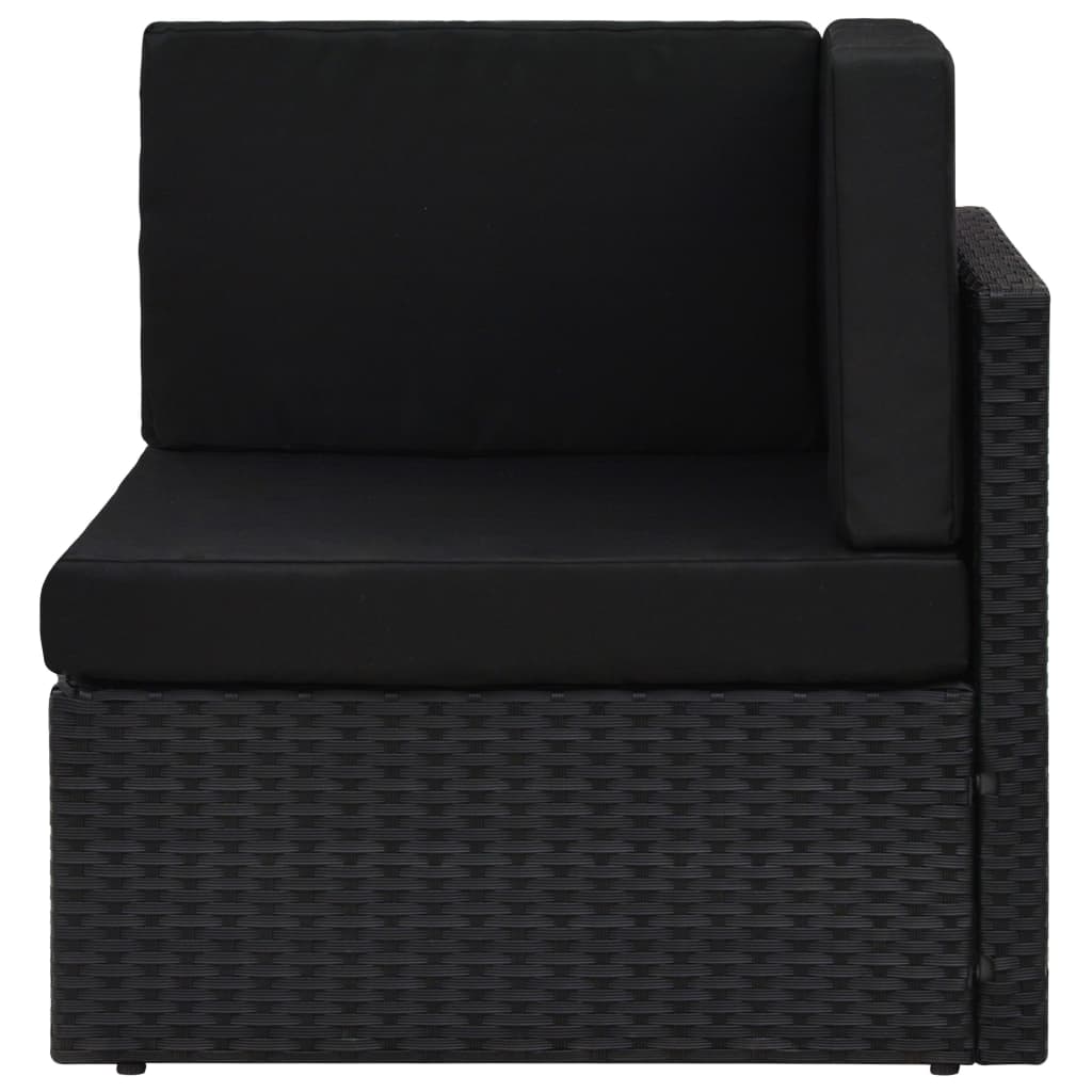 vidaXL Set mobilier de grădină, 4 piese, negru, poliratan vidaXL Set mobilier de grădină, 4 piese, negru, poliratan