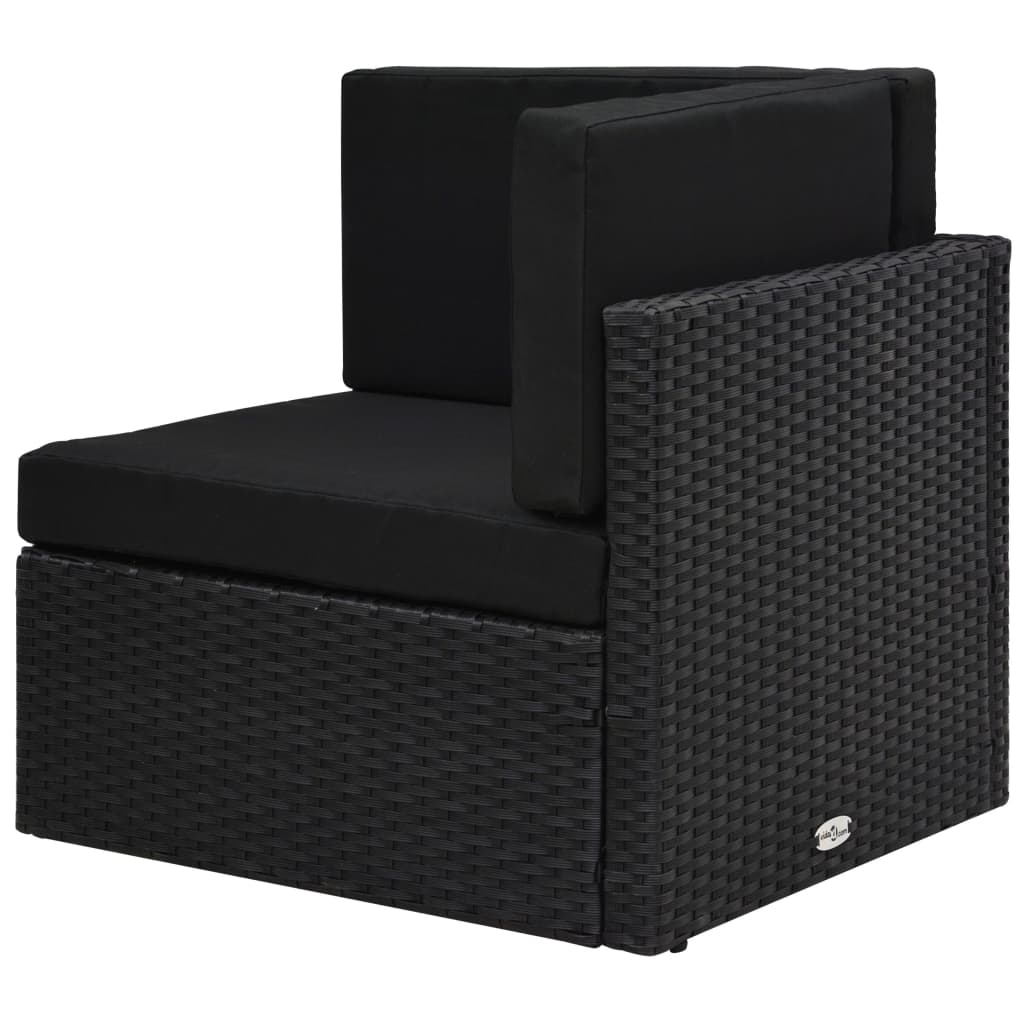 vidaXL Set mobilier de grădină, 4 piese, negru, poliratan vidaXL Set mobilier de grădină, 4 piese, negru, poliratan