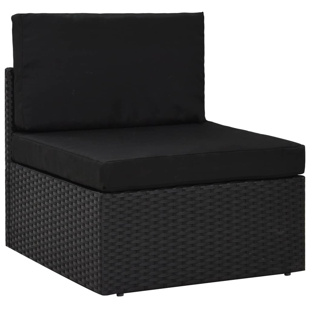 vidaXL Set mobilier de grădină, 9 piese, negru, poliratan vidaXL Set mobilier de grădină, 9 piese, negru, poliratan
