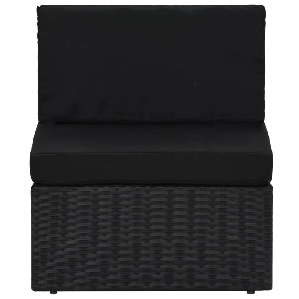 vidaXL Set mobilier de grădină, 9 piese, negru, poliratan vidaXL Set mobilier de grădină, 9 piese, negru, poliratan