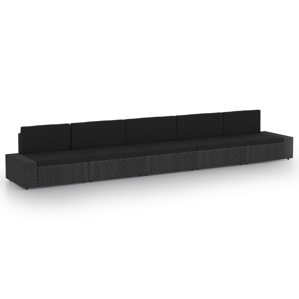 vidaXL Set mobilier de grădină, 5 piese, negru, poliratan vidaXL Set mobilier de grădină, 5 piese, negru, poliratan