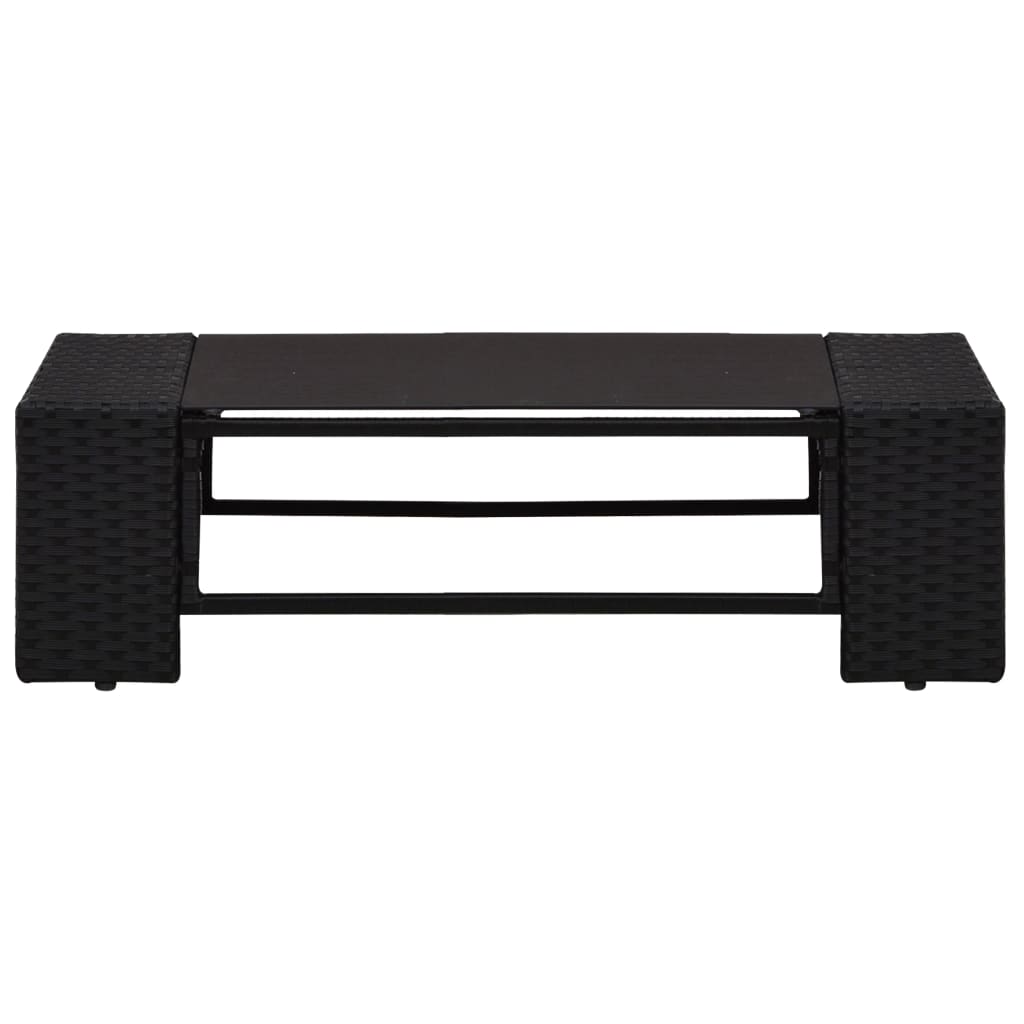 vidaXL Set mobilier de grădină, 6 piese, negru, poliratan