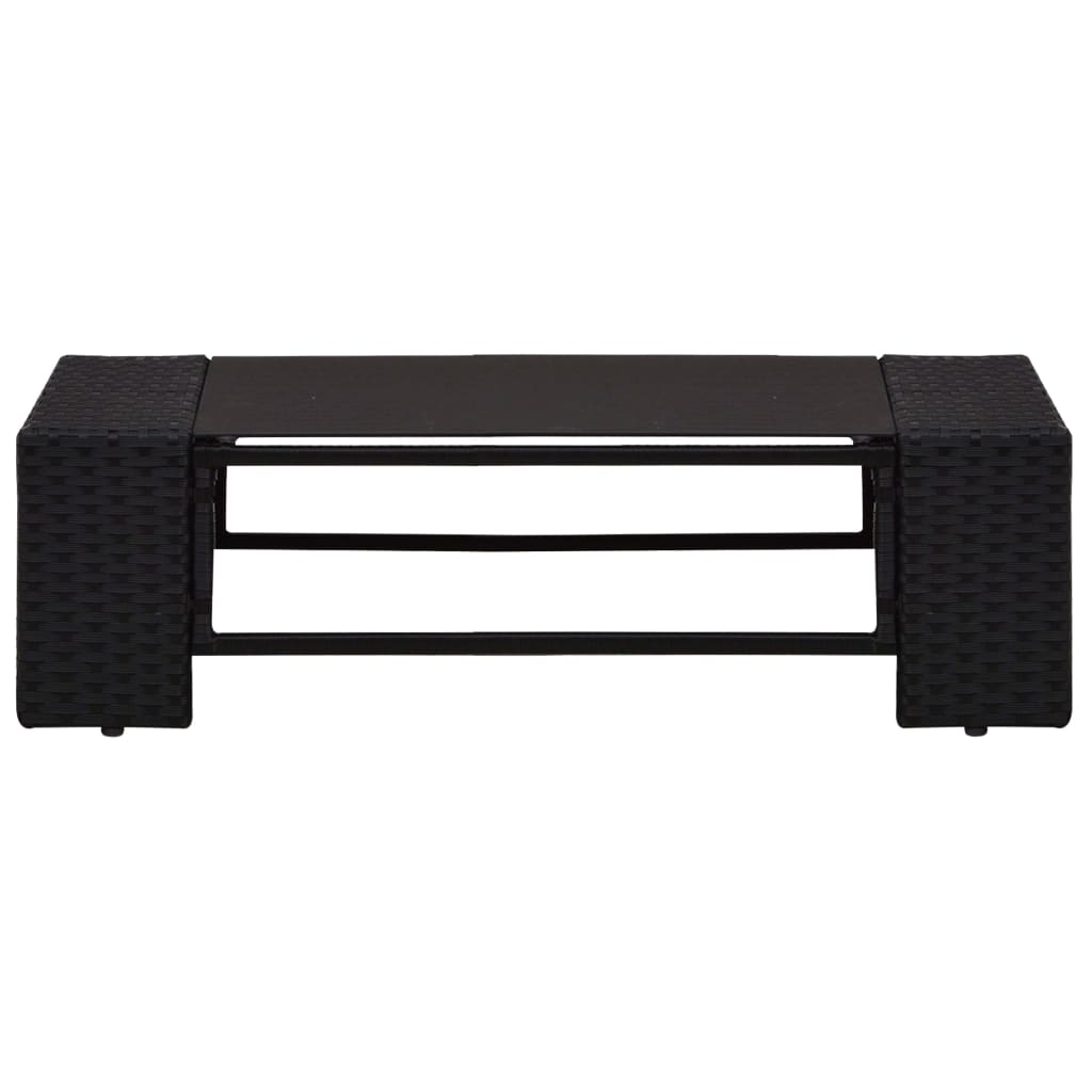 vidaXL Set mobilier de grădină, 8 piese, negru, poliratan
