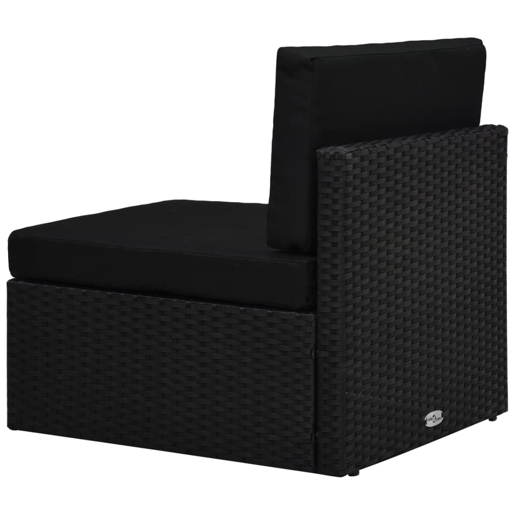 vidaXL Set mobilier de grădină, 9 piese, negru, poliratan vidaXL Set mobilier de grădină, 9 piese, negru, poliratan