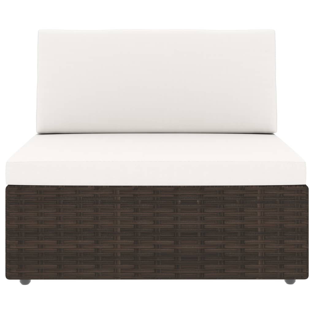 vidaXL Set mobilier de grădină cu perne, 9 piese, maro, poliratan
