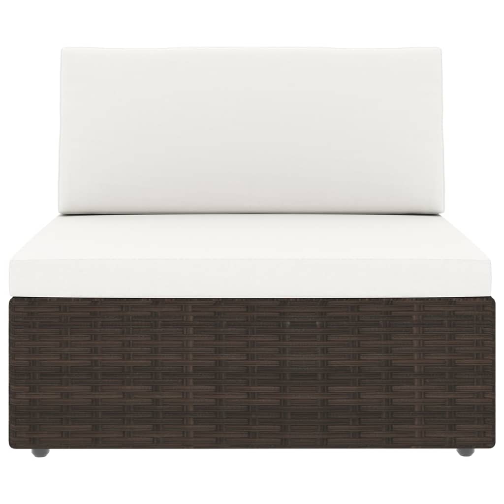 vidaXL Set mobilier de grădină cu perne, 9 piese, maro, poliratan