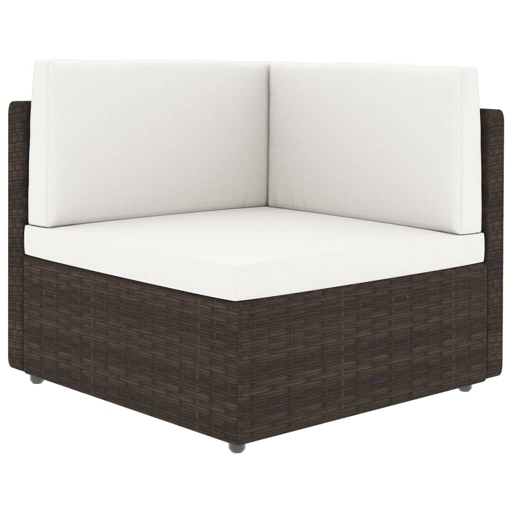 vidaXL Set mobilier de grădină cu perne, 9 piese, maro, poliratan