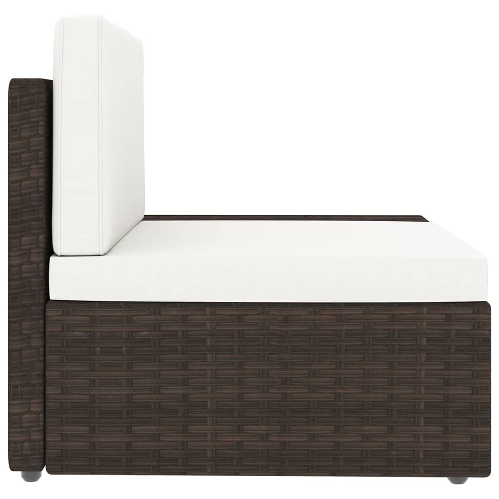 vidaXL Set mobilier de grădină cu perne, 9 piese, maro, poliratan