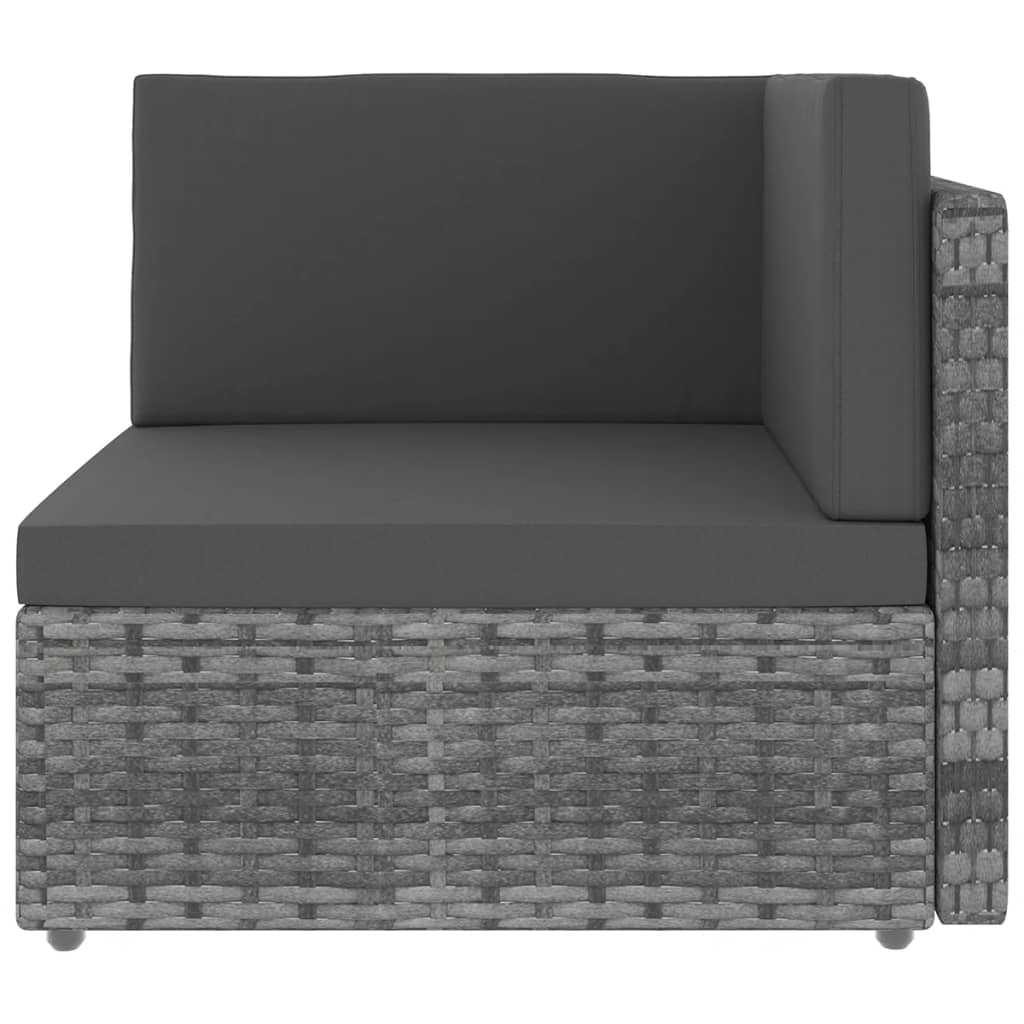 vidaXL Set mobilier de grădină cu perne, 8 piese, gri, poliratan vidaXL Set mobilier de grădină cu perne, 8 piese, gri, poliratan