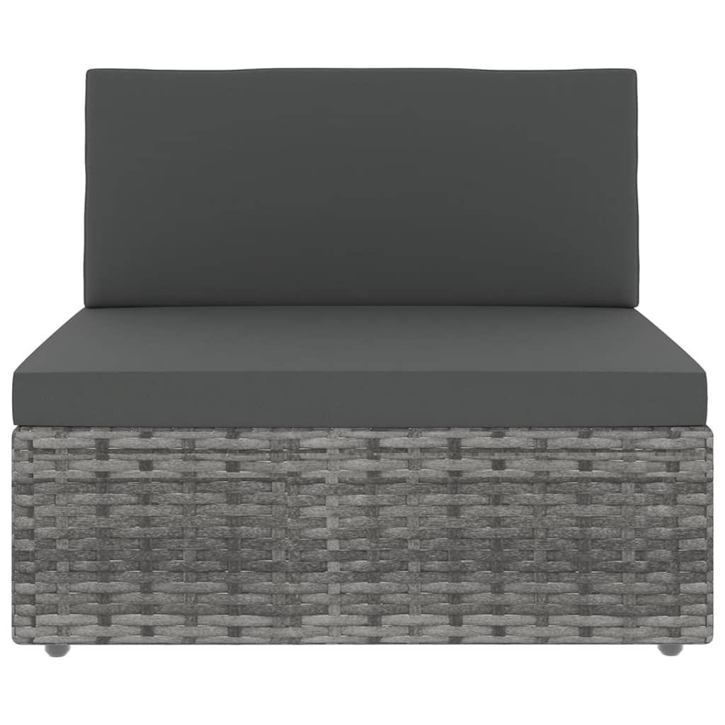 vidaXL Set mobilier de grădină cu perne, 9 piese, gri, poliratan vidaXL Set mobilier de grădină cu perne, 9 piese, gri, poliratan