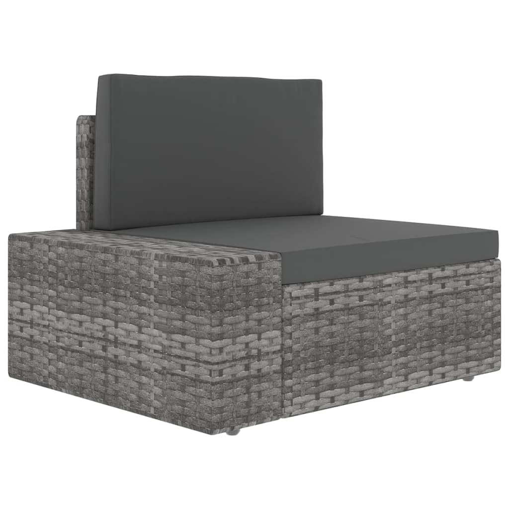 vidaXL Set mobilier de grădină cu perne, 9 piese, gri, poliratan vidaXL Set mobilier de grădină cu perne, 9 piese, gri, poliratan