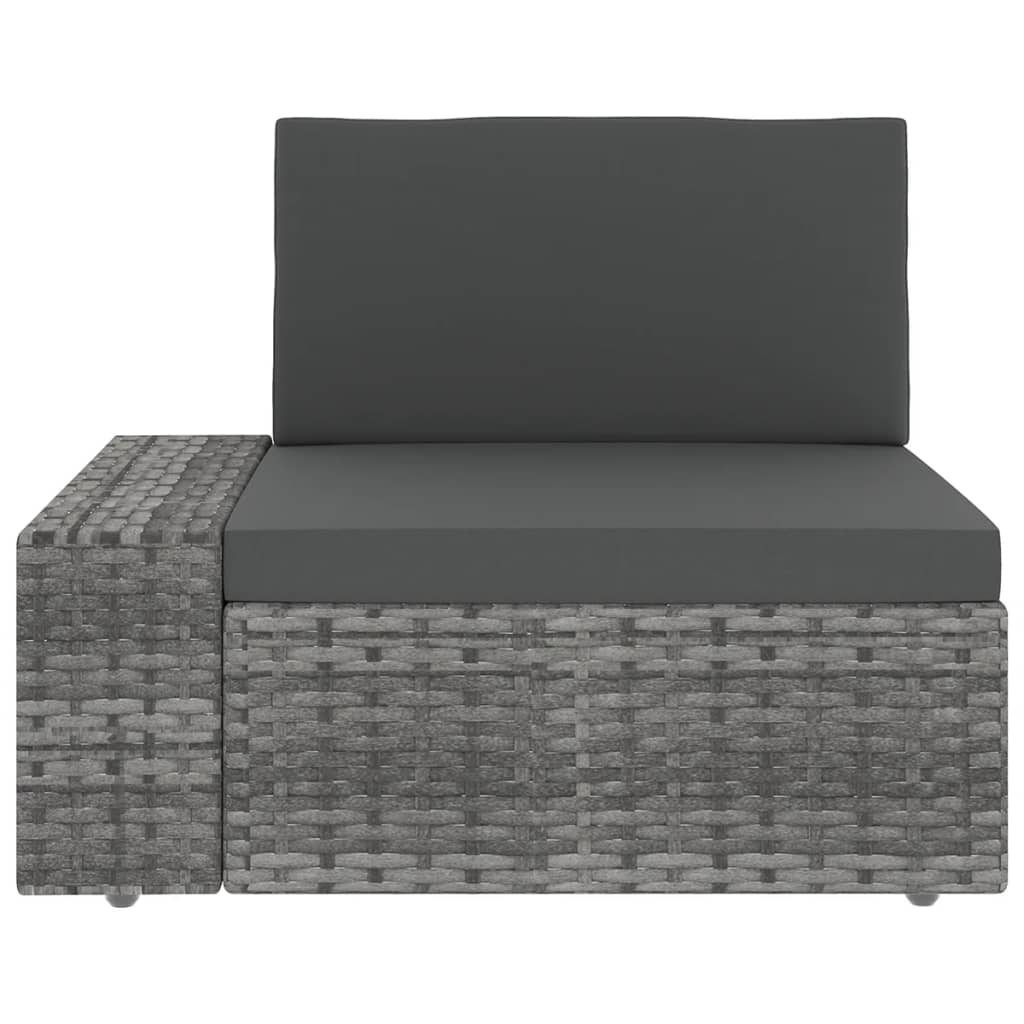 vidaXL Set mobilier de grădină cu perne, 9 piese, gri, poliratan vidaXL Set mobilier de grădină cu perne, 9 piese, gri, poliratan