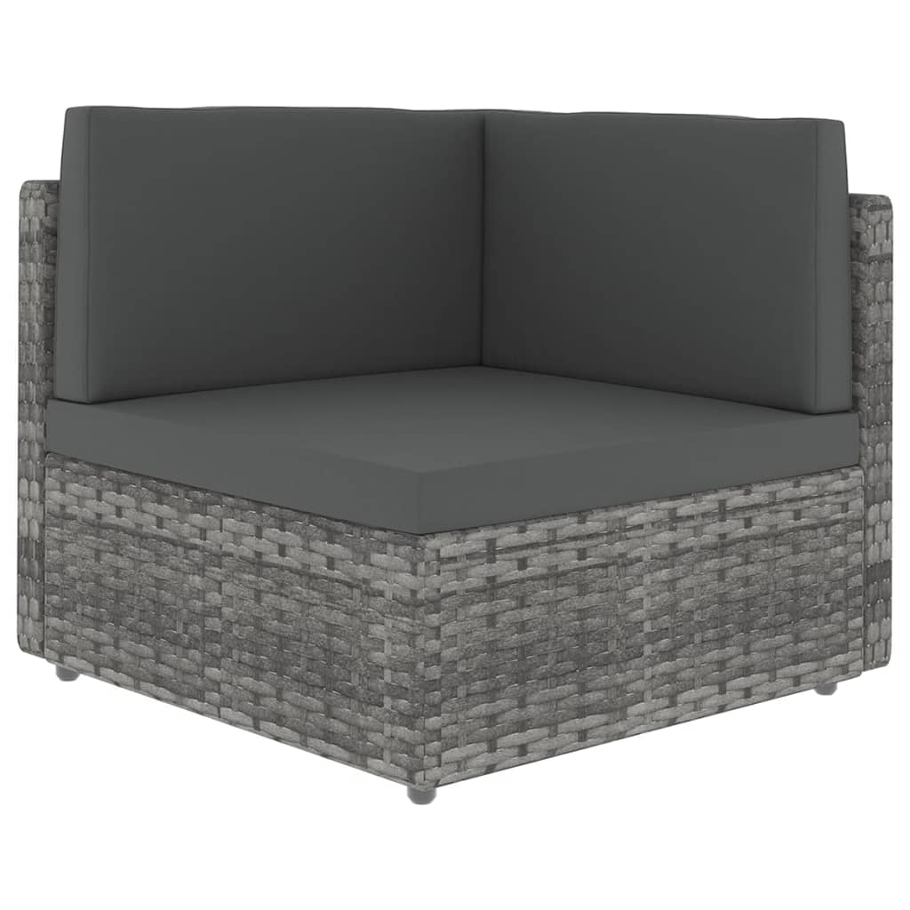 vidaXL Set mobilier de grădină cu perne, 8 piese, gri, poliratan vidaXL Set mobilier de grădină cu perne, 8 piese, gri, poliratan