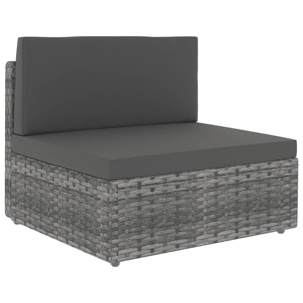 vidaXL Set mobilier de grădină cu perne, 9 piese, gri, poliratan vidaXL Set mobilier de grădină cu perne, 9 piese, gri, poliratan