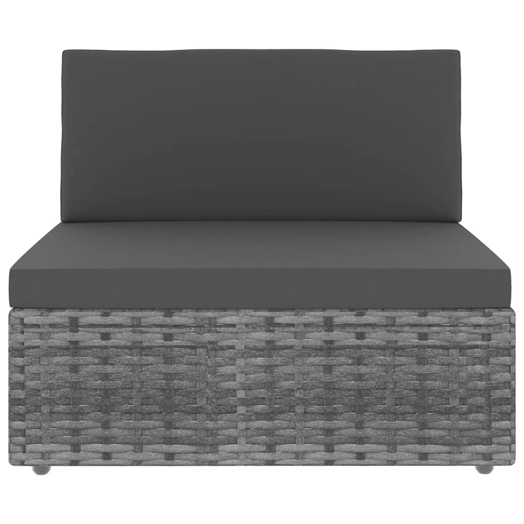 vidaXL Set mobilier de grădină cu perne, 9 piese, gri, poliratan vidaXL Set mobilier de grădină cu perne, 9 piese, gri, poliratan