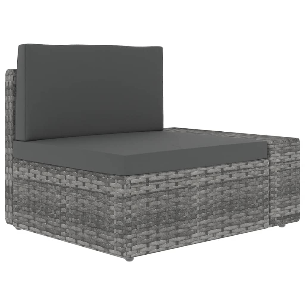 vidaXL Set mobilier de grădină cu perne, 9 piese, gri, poliratan vidaXL Set mobilier de grădină cu perne, 9 piese, gri, poliratan